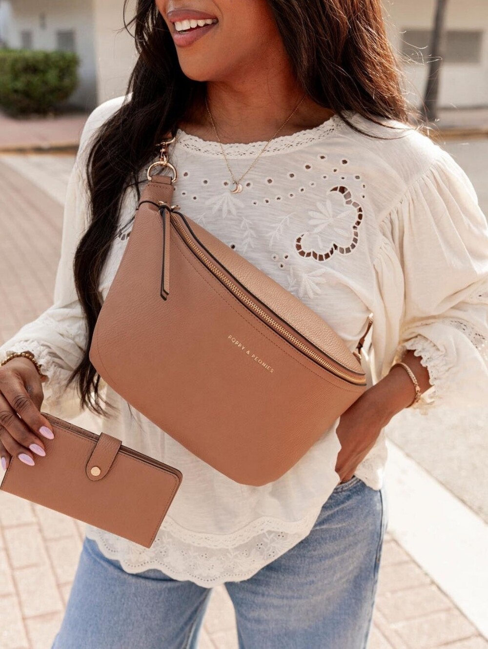 Poppy & Peonies Large Sidekick Mocha Mousse
